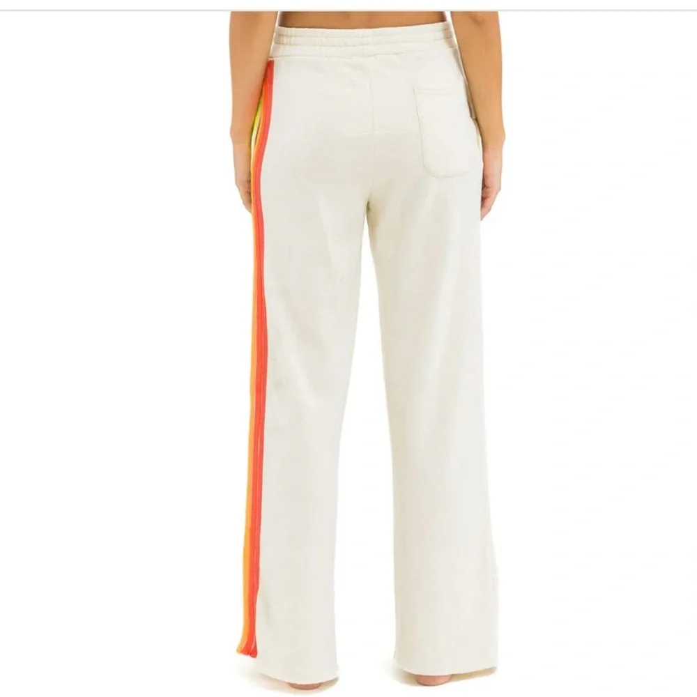 NWTA Aviator Nation Cream Lounge Pants with Neon Stripes- Medium - Picture 12 of 16